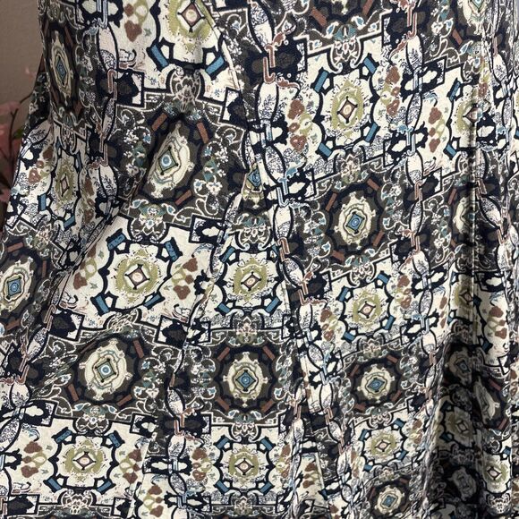 Emma James Women's Skirt Size Small Artsy Abstract Pull On Stretch Bohemian Midi - Picture 3 of 7